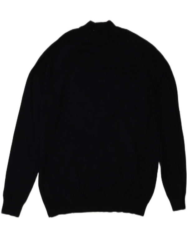 Zara Womens Turtle Neck Jumper Sweater UK 10 Small Navy Blue Viscose