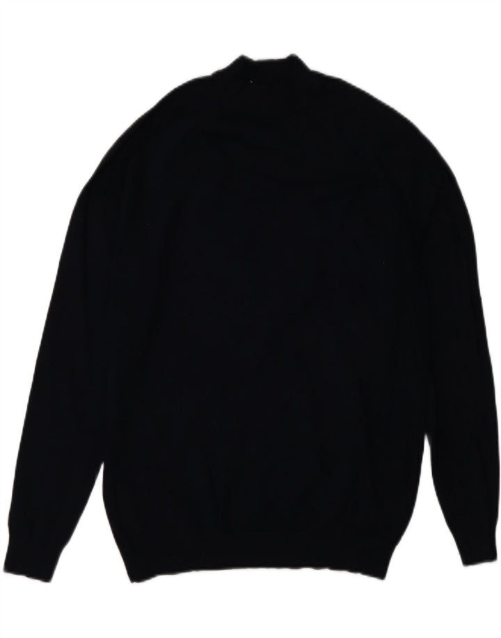 Zara Womens Turtle Neck Jumper Sweater UK 10 Small Navy Blue Viscose