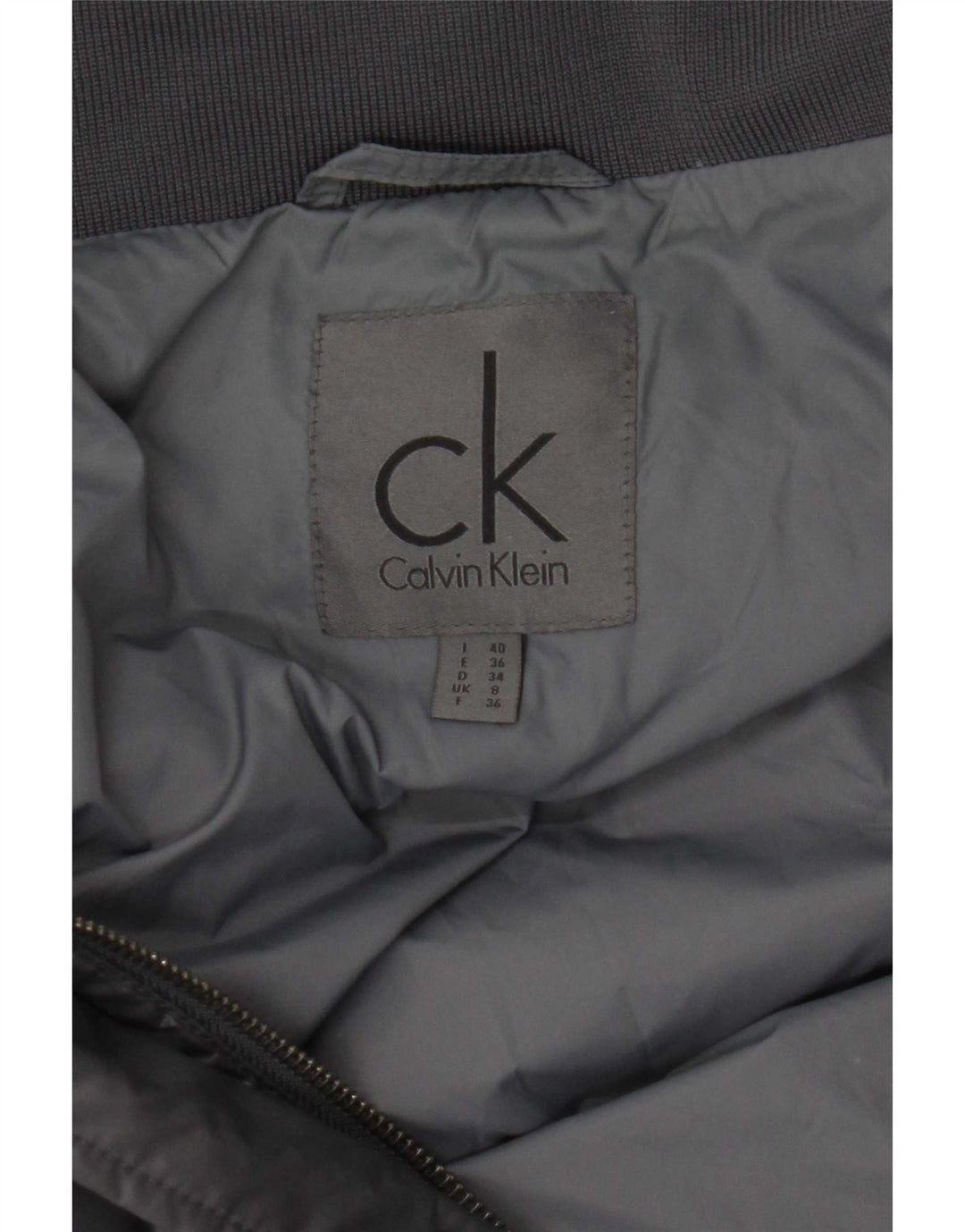 Calvin Klein Womens Padded Coat UK 8 Small Grey