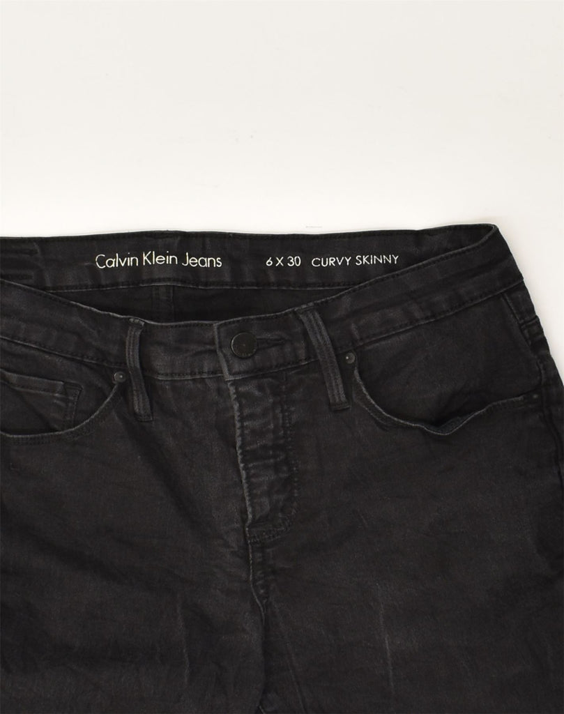 CALVIN KLEIN Womens Curvy Skinny Jeans W30 L29 Black Cotton | Vintage Calvin Klein | Thrift | Second-Hand Calvin Klein | Used Clothing | Messina Hembry 