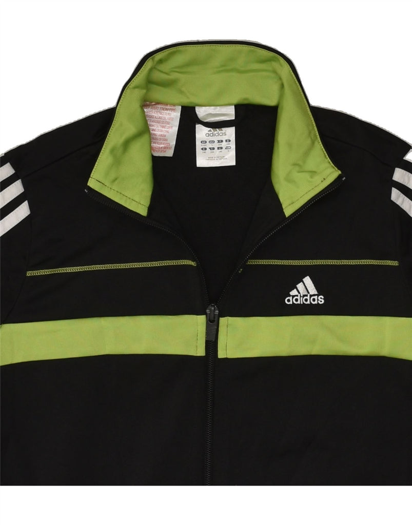 ADIDAS Boys Tracksuit Top Jacket 9-10 Years Black Polyester | Vintage Adidas | Thrift | Second-Hand Adidas | Used Clothing | Messina Hembry 