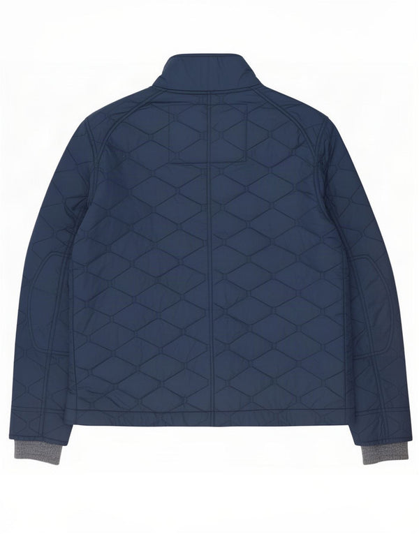 Superdry Mens Quilted Jacket UK 44 2XL Navy Blue Nylon
