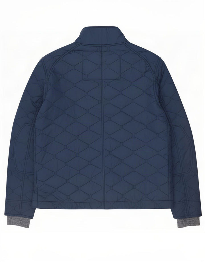 Superdry Mens Quilted Jacket UK 44 2XL Navy Blue Nylon
