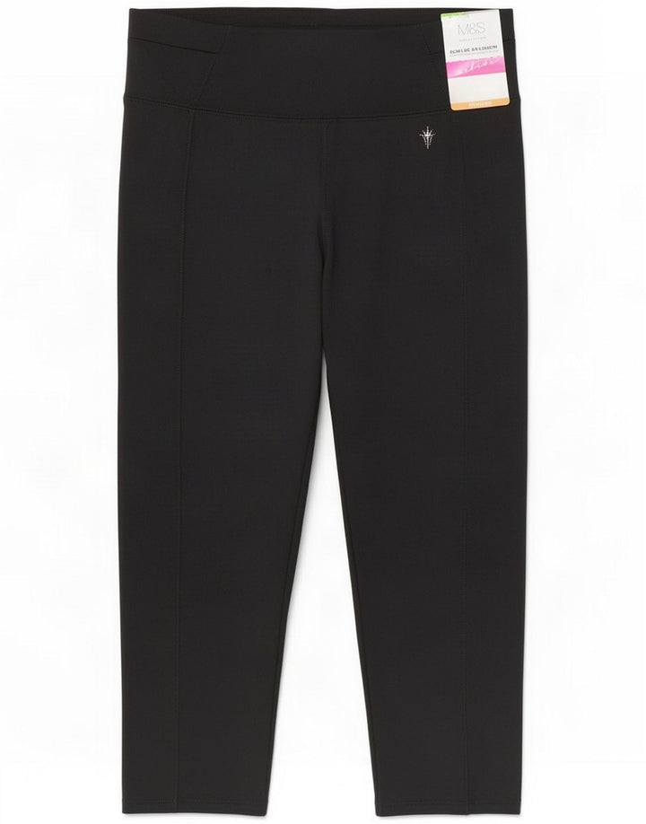 Marks & Spencer Womens Capri Leggings UK 12 Medium Black Polyester