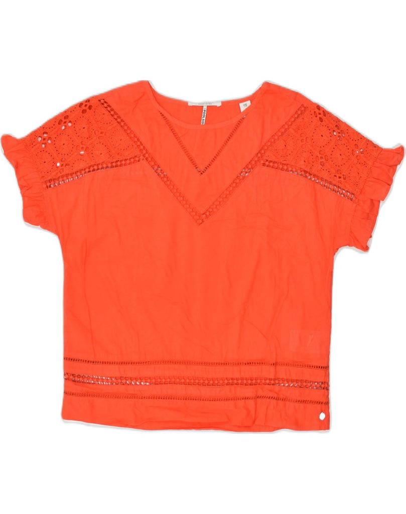 SCOTCH & SODA Womens Blouse Top UK 10 Small Orange Cotton | Vintage Scotch & Soda | Thrift | Second-Hand Scotch & Soda | Used Clothing | Messina Hembry 