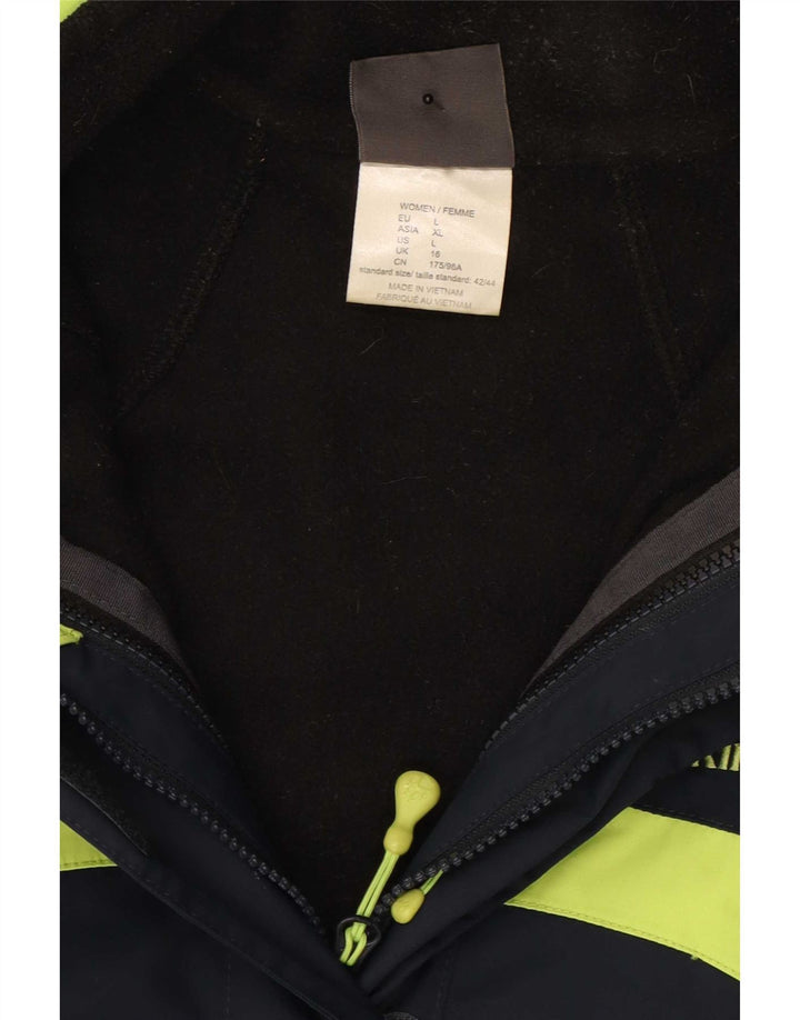 Jack Wolfskin Womens Windbreaker Jacket UK 16 Large Navy Blue Colourblock