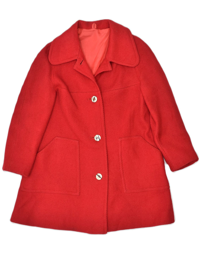 VINTAGE Womens Overcoat IT 42 Medium Red Wool | Vintage | Thrift | Second-Hand | Used Clothing | Messina Hembry 