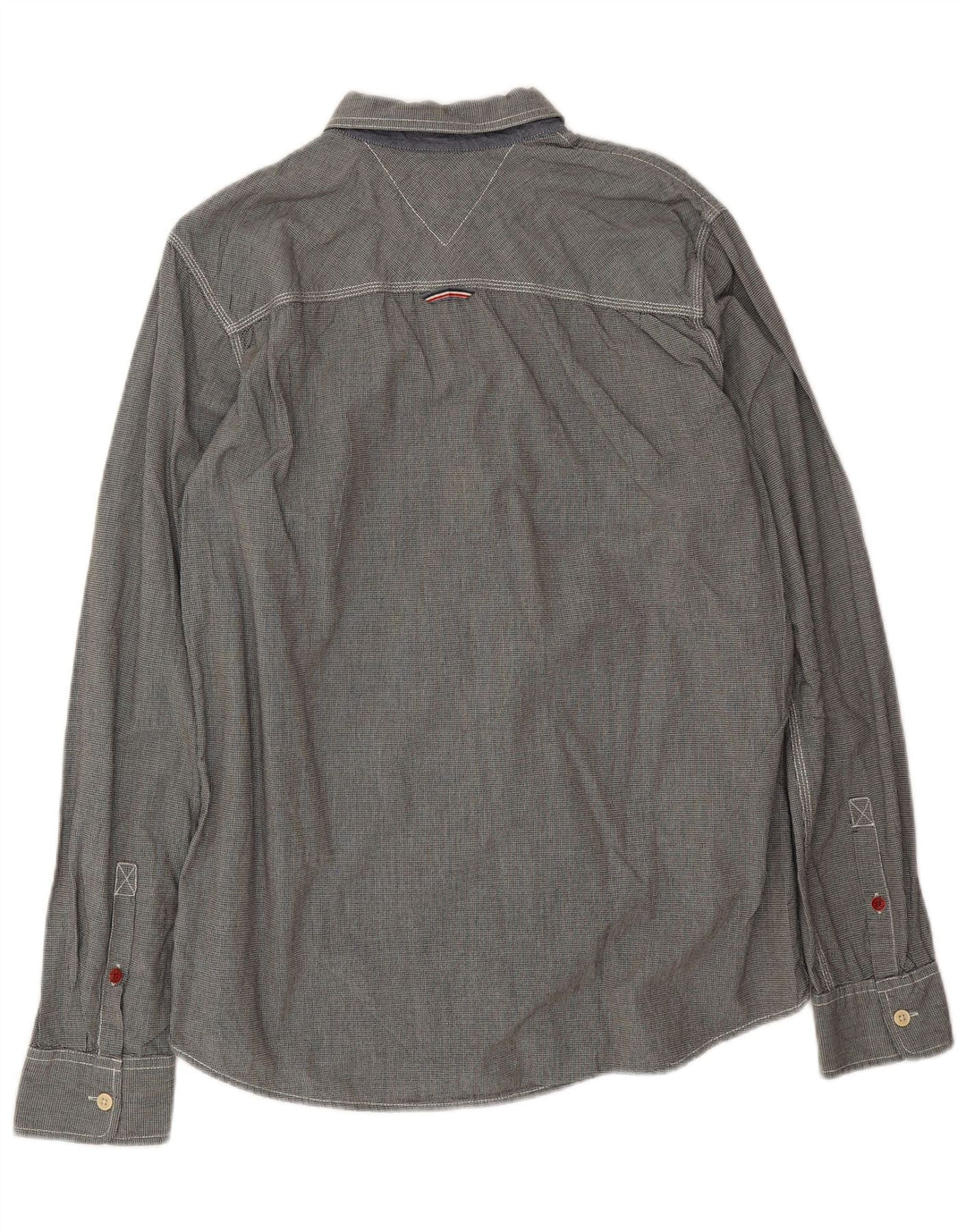 Tommy Hilfiger Mens Shirt XL Grey Houndstooth Cotton