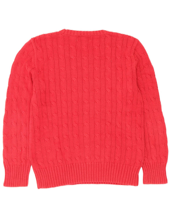 Polo Ralph Lauren Boys Crew Neck Jumper Sweater 7-8 Years Small Red Cotton