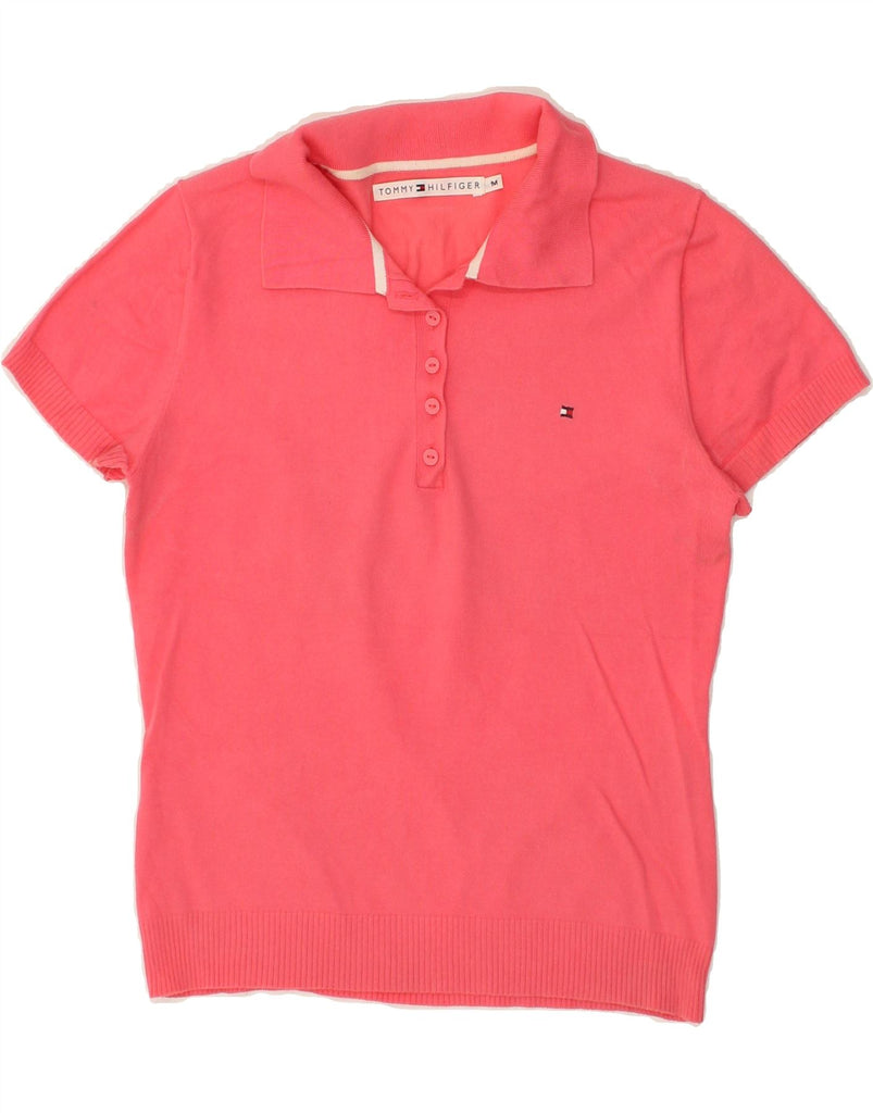 TOMMY HILFIGER Womens Polo Shirt UK 12 Medium Pink Cotton | Vintage Tommy Hilfiger | Thrift | Second-Hand Tommy Hilfiger | Used Clothing | Messina Hembry 