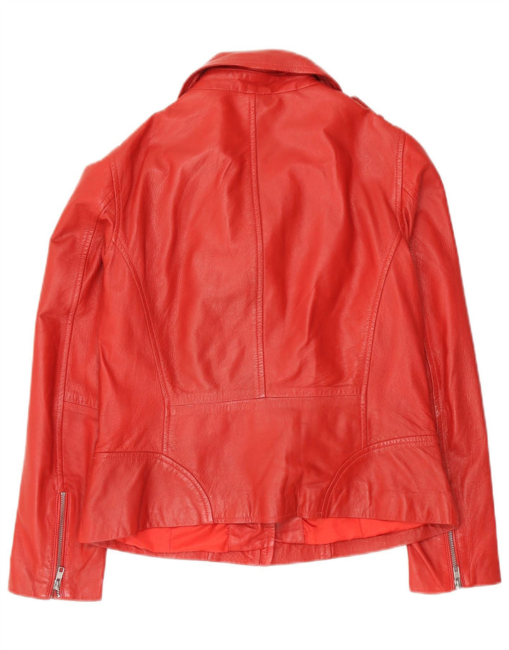 Vintage Womens Biker Jacket UK 16 Large  Red Leather