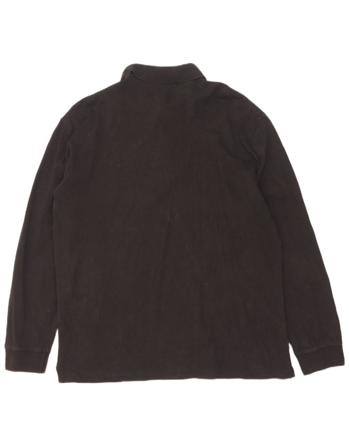 Hugo Boss Mens Long Sleeve Polo Shirt Large Black Cotton