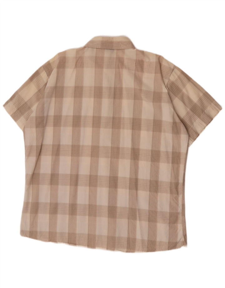 Lee Mens Short Sleeve Shirt 2XL Beige Check Cotton