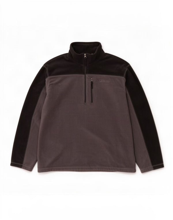 Mountain Warehouse Mens Zip Neck Fleece Jumper 3XL Grey Colourblock