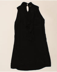 MASSIMO DUTTI Womens Front Tie Sleeveless Basic Dress UK 12 Medium Black