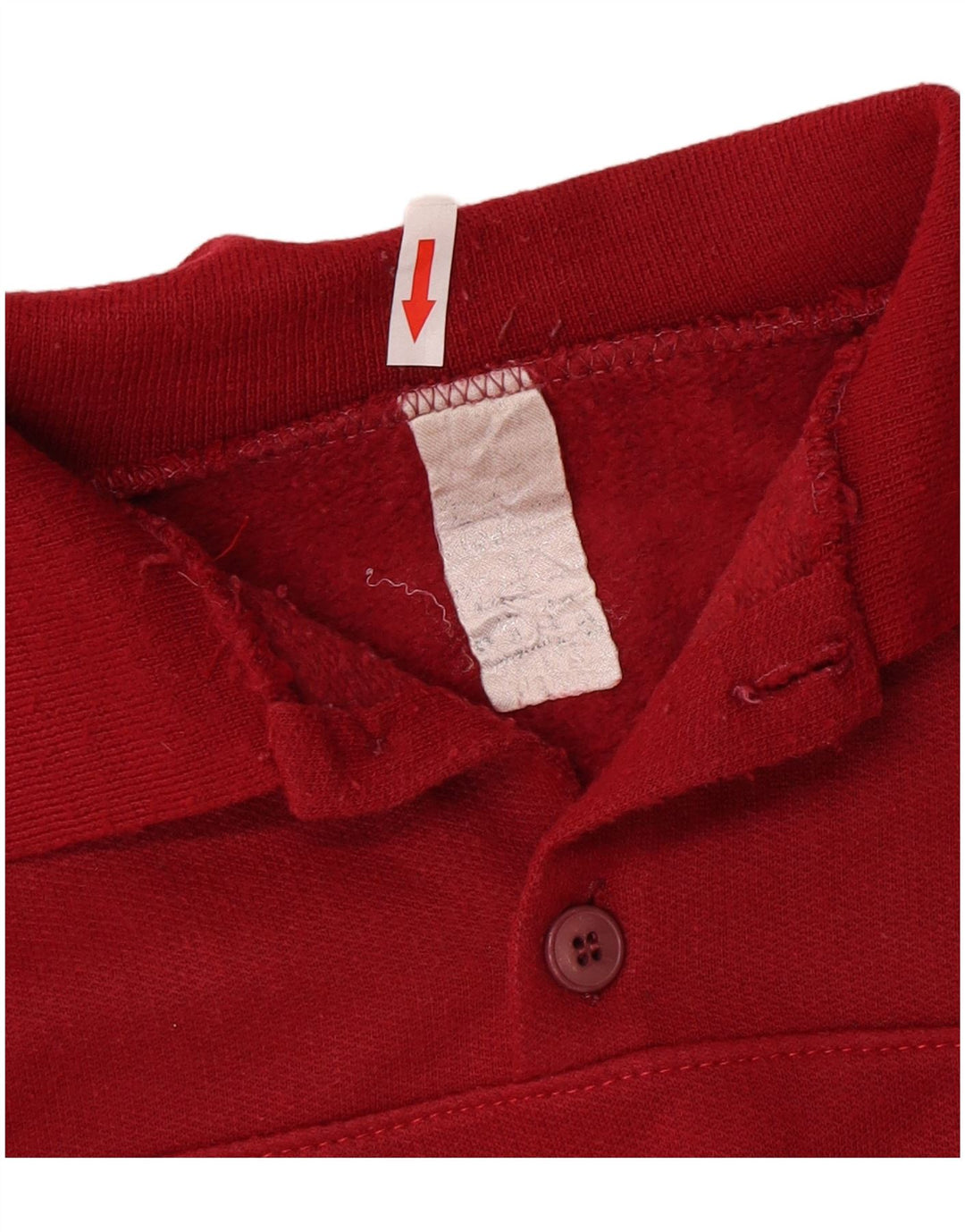 Vintage Mens Polo Neck Sweatshirt Jumper Large Red