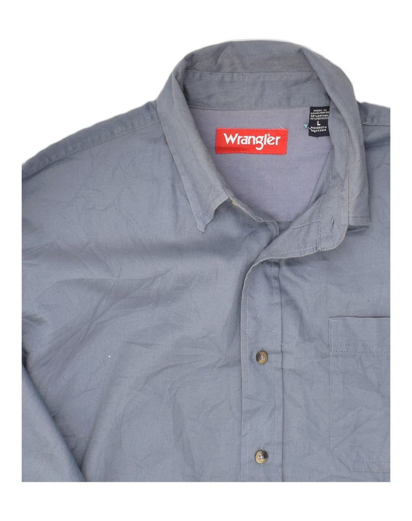 WRANGLER Mens Shirt Large Grey Cotton | Vintage Wrangler | Thrift | Second-Hand Wrangler | Used Clothing | Messina Hembry 