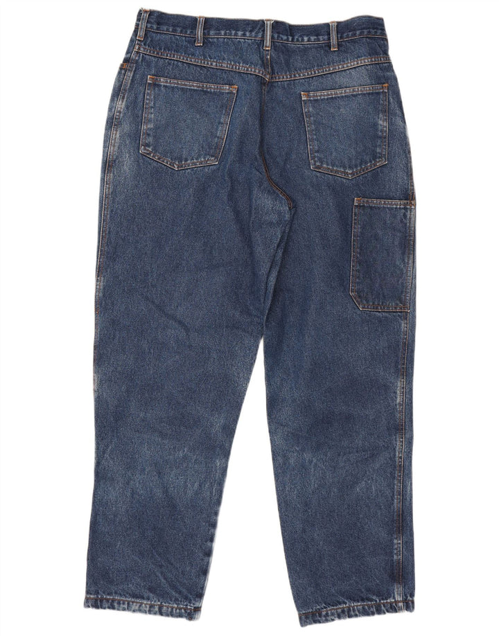 Vintage Mens Cargo Tapered Jeans W36 L31 Blue Cotton