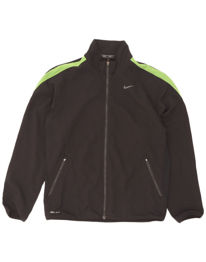 Nike Mens Dri Fit Tracksuit Top Jacket Medium Black Colourblock Polyester
