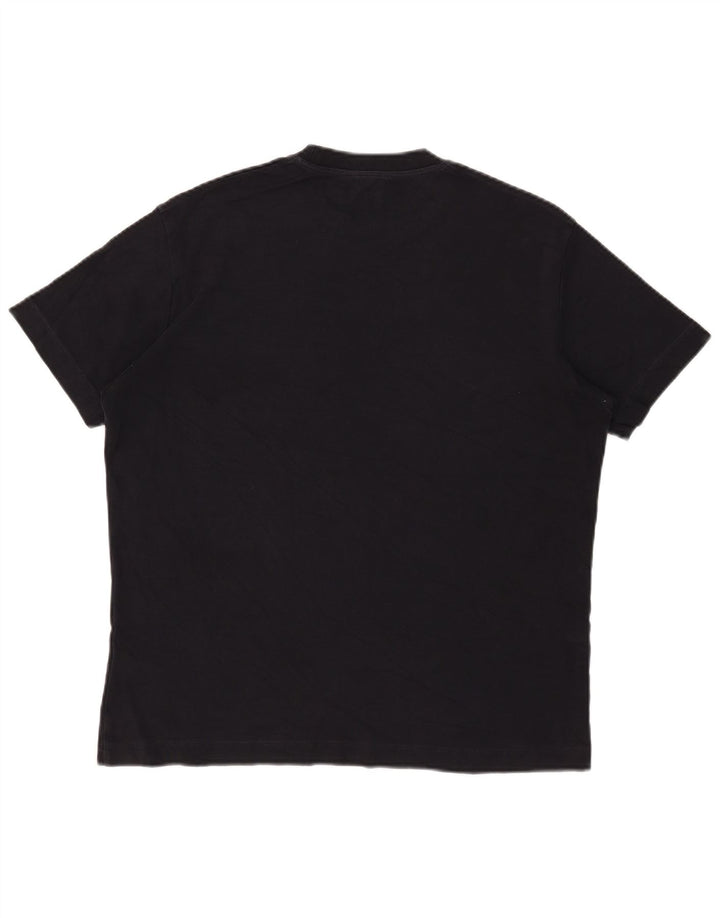 Massimo Dutti Mens T-Shirt Top Medium Black Cotton