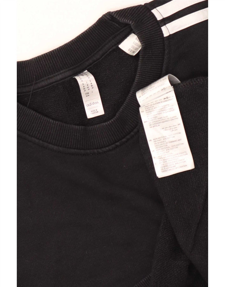 Adidas Womens Oversized Sweatshirt Jumper UK 12/14 Medium Black Cotton