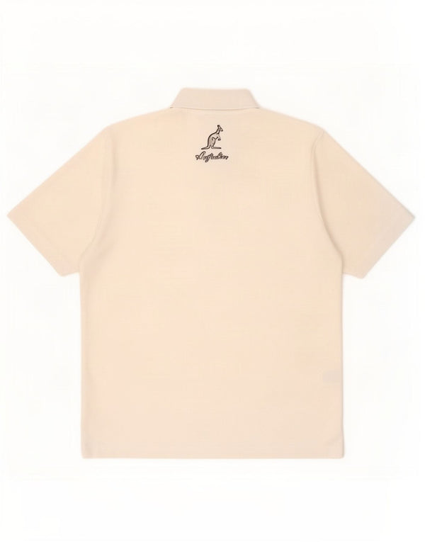 AUSTRALIAN L'ALPINA Mens Polo Shirt Small White Polyester