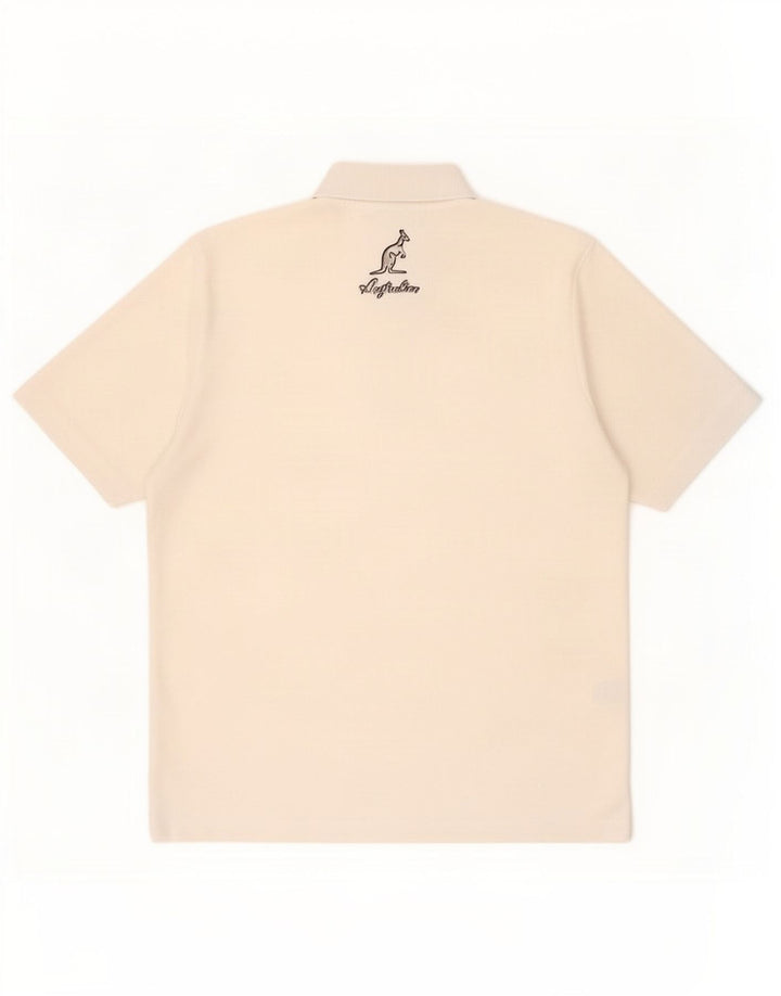 AUSTRALIAN L'ALPINA Mens Polo Shirt Small White Polyester