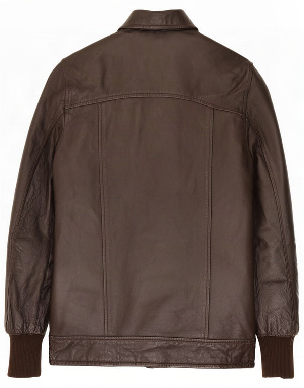 Lavorazione Artigiana Mens Leather Jacket UK 36 Small Brown