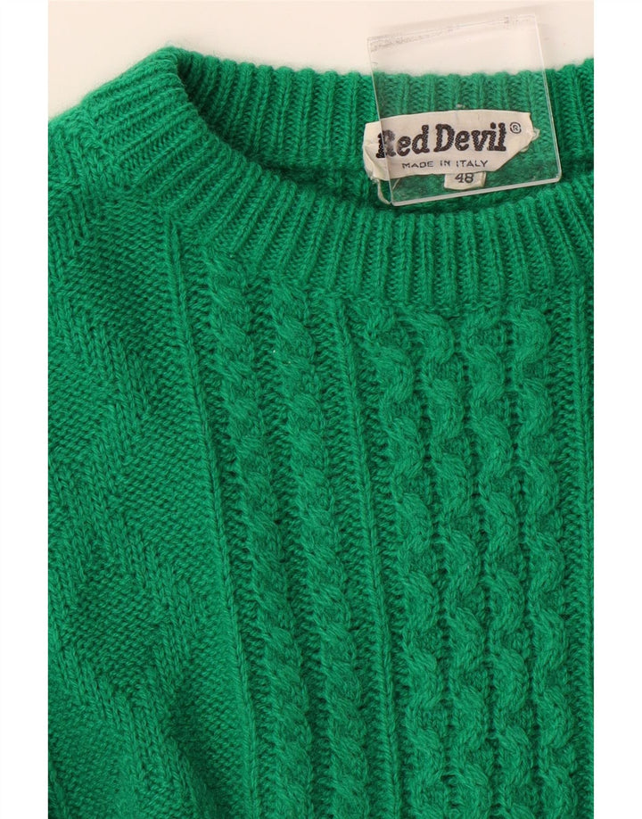 VINTAGE Womens Boat Neck Jumper Sweater IT 48 XL Green