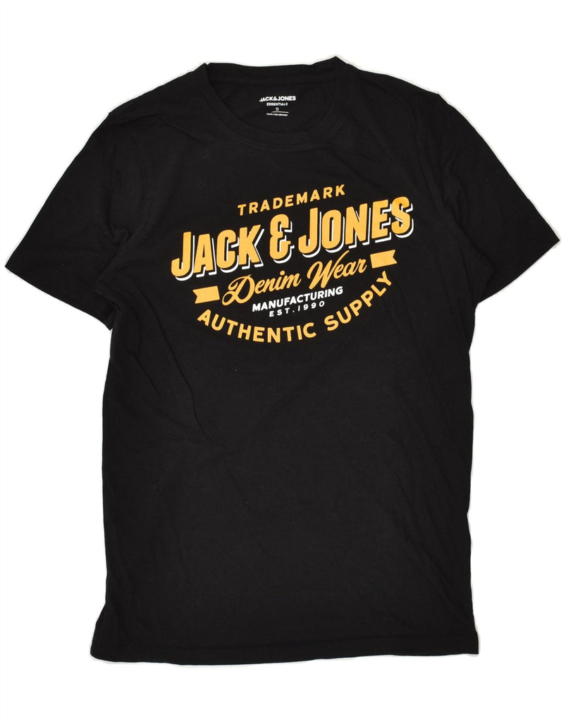 JACK & JONES Mens Graphic T-Shirt Top Small Black Cotton | Vintage Jack & Jones | Thrift | Second-Hand Jack & Jones | Used Clothing | Messina Hembry 