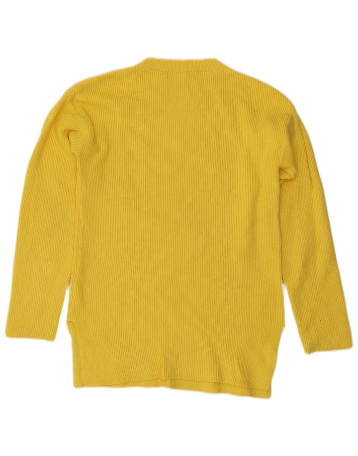 Marks & Spencer Womens Crew Neck Jumper Sweater UK 10 Small Yellow