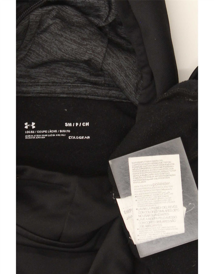 Under Armour Mens Cold Gear Graphic Hoodie Jumper Small Black Polyester