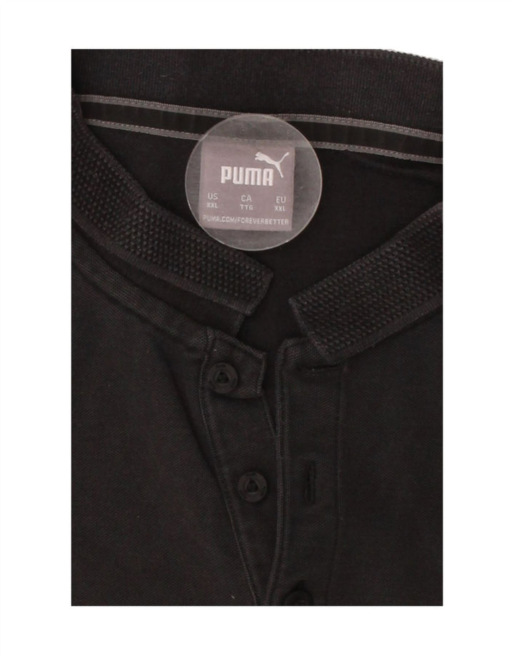 PUMA Mens Polo Shirt 2XL Black Cotton Vintage Puma and Second-Hand Puma from Messina Hembry 