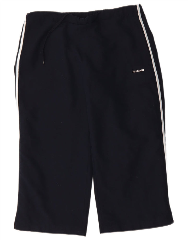 Reebok Womens Capri Tracksuit Trousers UK 12 Medium Navy Blue Polyester