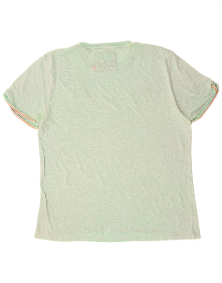 Superdry Mens T-Shirt Top 2XL Green Flecked Cotton