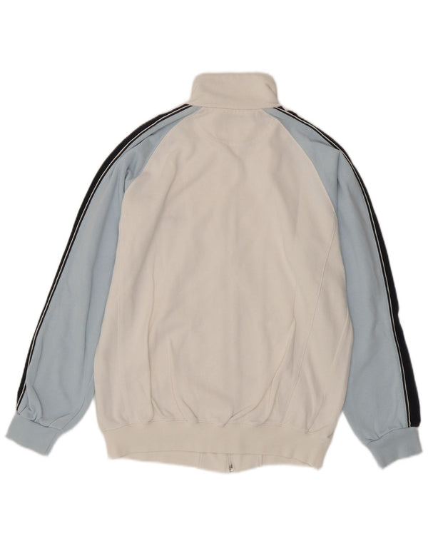 Champion Womens Tracksuit Top Jacket UK 16 Large Off White Colourblock
