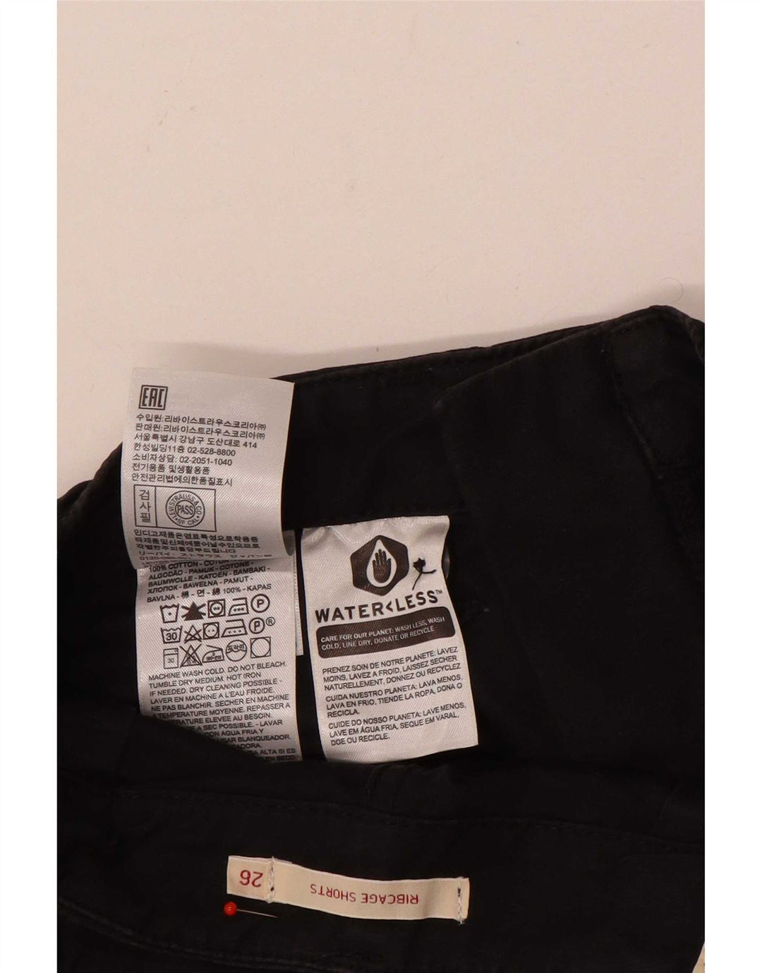 Levi's Womens Ribcage Chino Shorts W26 Small Black Cotton