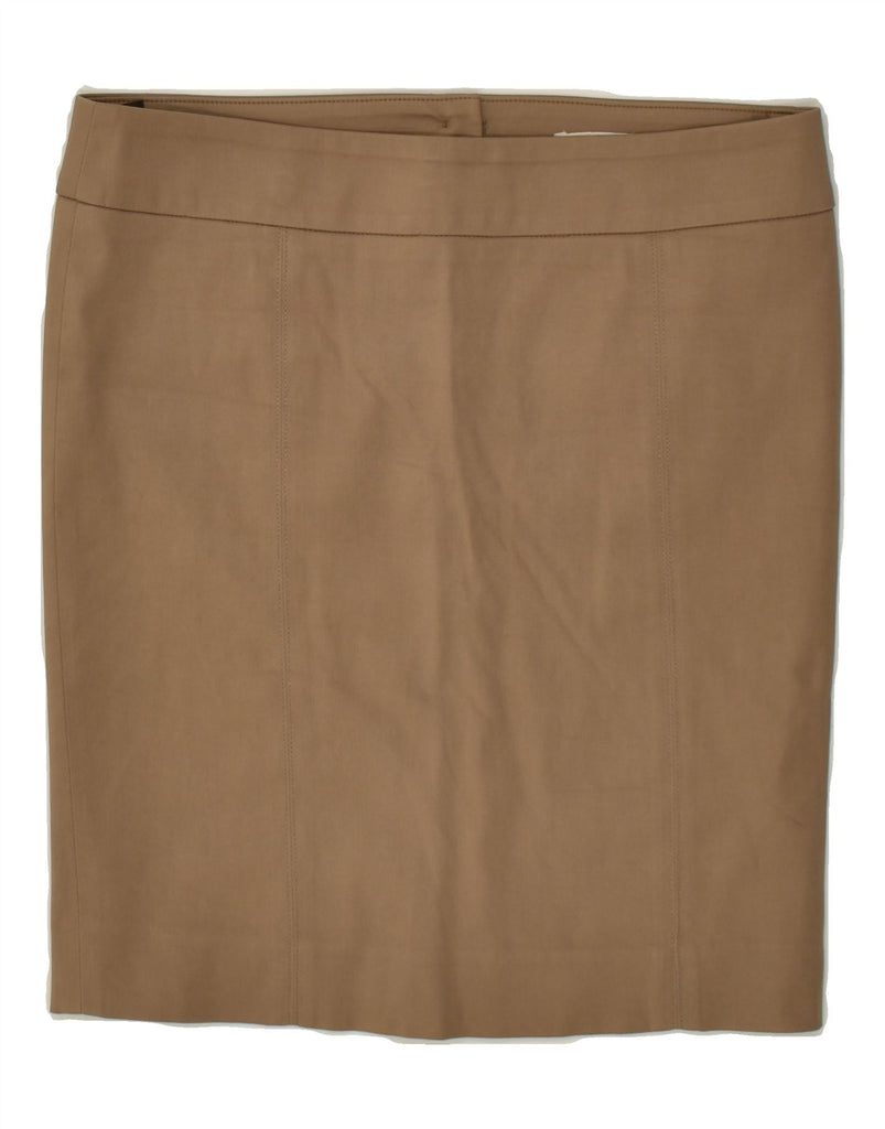 PINKO Womens Straight Skirt UK 10 Small W30  Brown Cotton | Vintage Pinko | Thrift | Second-Hand Pinko | Used Clothing | Messina Hembry 