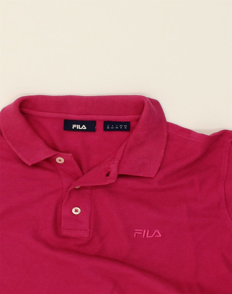 FILA Mens Polo Shirt Medium Pink Cotton | Vintage Fila | Thrift | Second-Hand Fila | Used Clothing | Messina Hembry 