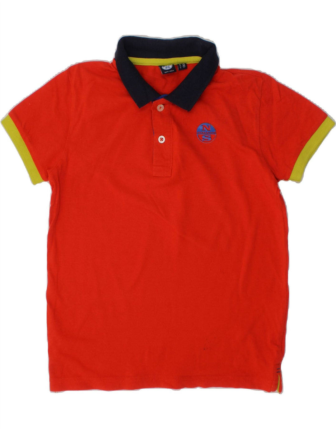 NORTH SAILS Boys Polo Shirt 7-8 Years Orange Vintage North Sails and Second-Hand North Sails from Messina Hembry 