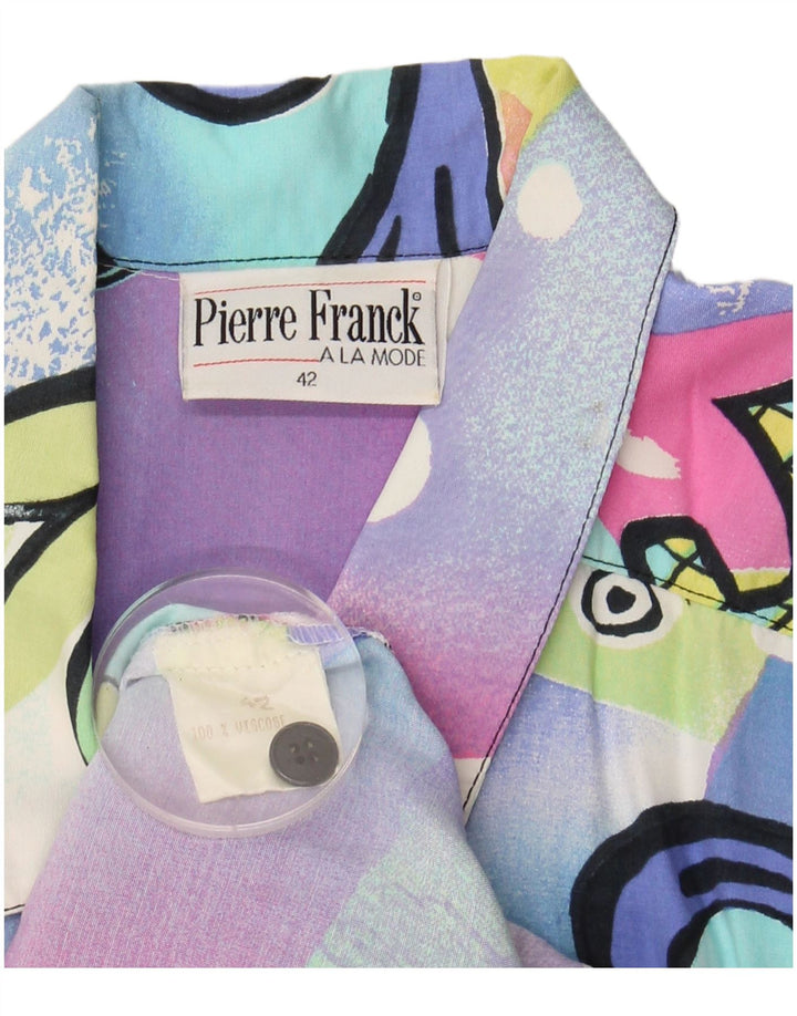 VINTAGE Womens Abstract Pattern Shirt Blouse EU 42 Large Multicoloured