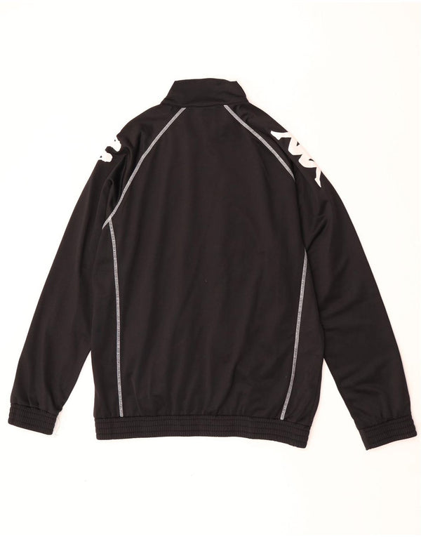 Kappa Mens Graphic Tracksuit Top Jacket Large Black Colourblock Polyester
