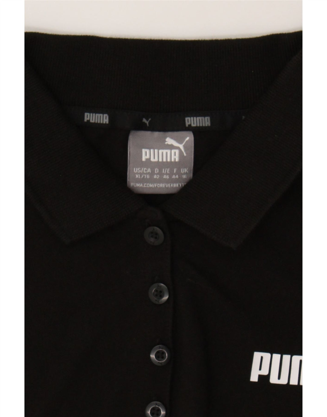 PUMA Womens Polo Shirt UK 16 Large  Black Vintage Puma and Second-Hand Puma from Messina Hembry 