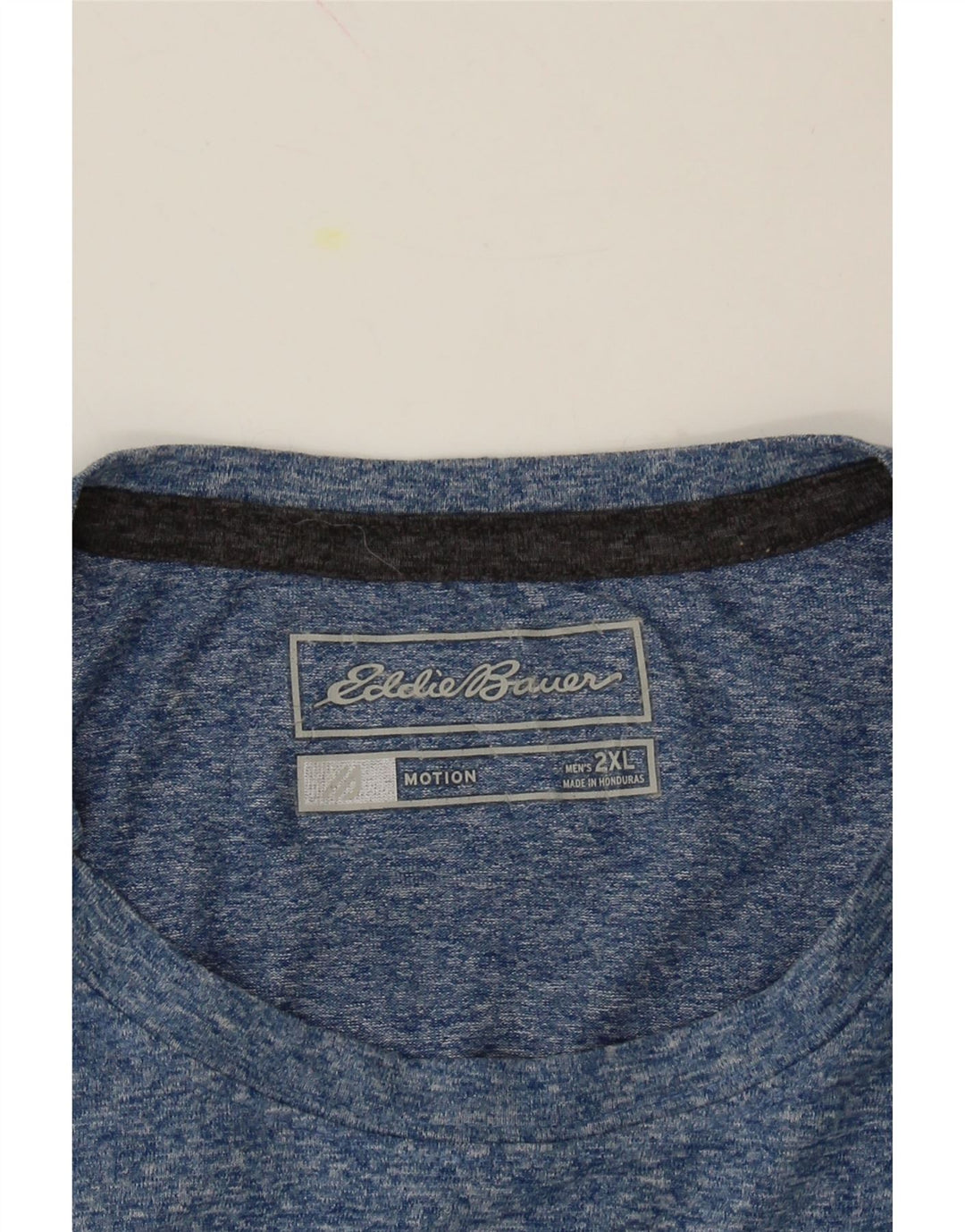 EDDIE BAUER Mens T-Shirt Top 2XL Blue Flecked Polyester Vintage Eddie Bauer and Second-Hand Eddie Bauer from Messina Hembry 