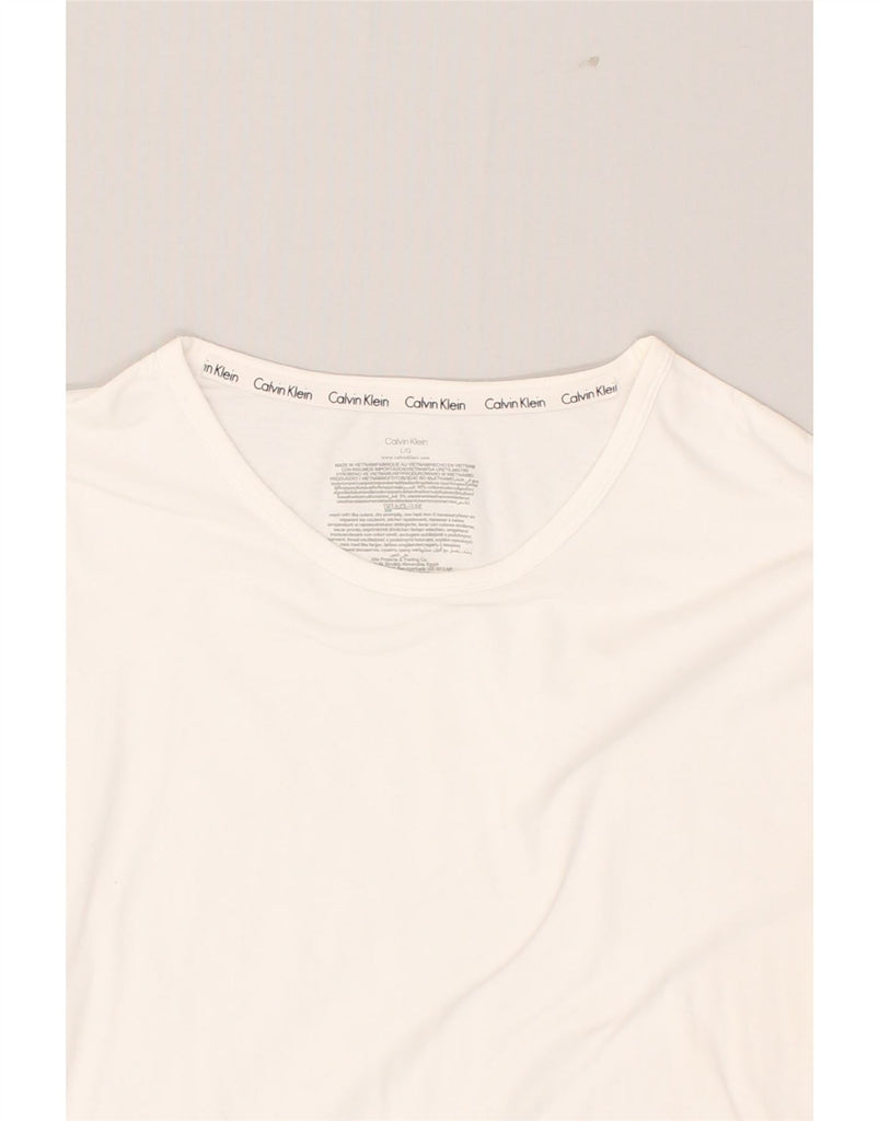 CALVIN KLEIN Mens T-Shirt Top Large White Cotton | Vintage Calvin Klein | Thrift | Second-Hand Calvin Klein | Used Clothing | Messina Hembry 