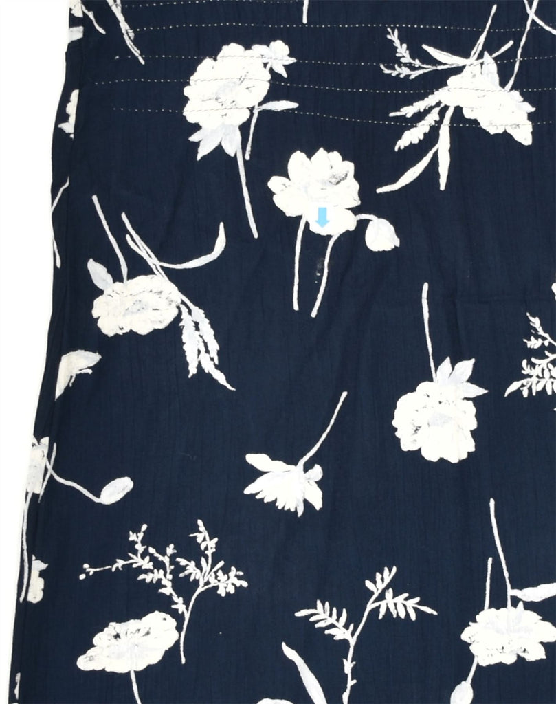 VINTAGE Womens Sundress UK 12 Medium Navy Blue Floral | Vintage Vintage | Thrift | Second-Hand Vintage | Used Clothing | Messina Hembry 