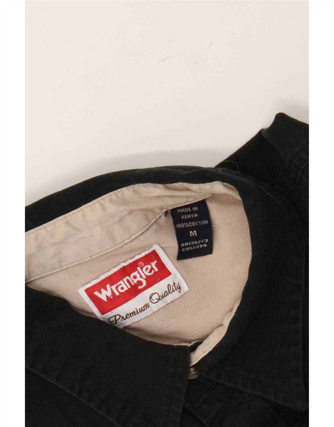 Wrangler Mens Shirt Medium Black Cotton