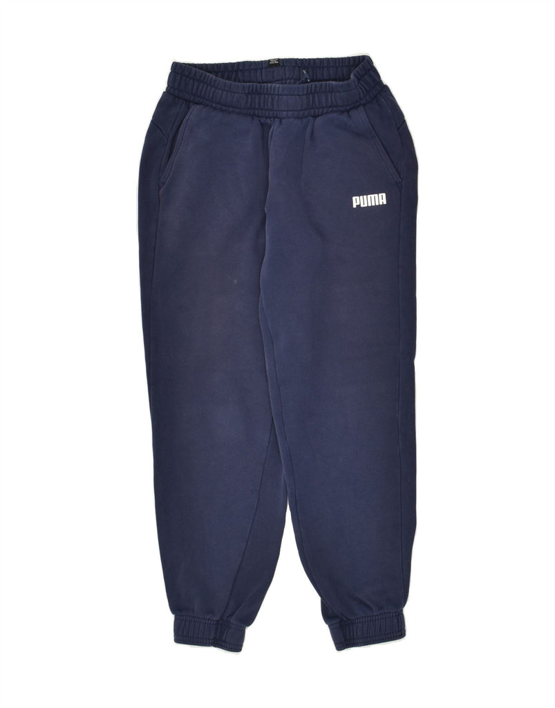 PUMA Boys Tracksuit Trousers Joggers 13-14 Years Navy Blue Cotton | Vintage Puma | Thrift | Second-Hand Puma | Used Clothing | Messina Hembry 