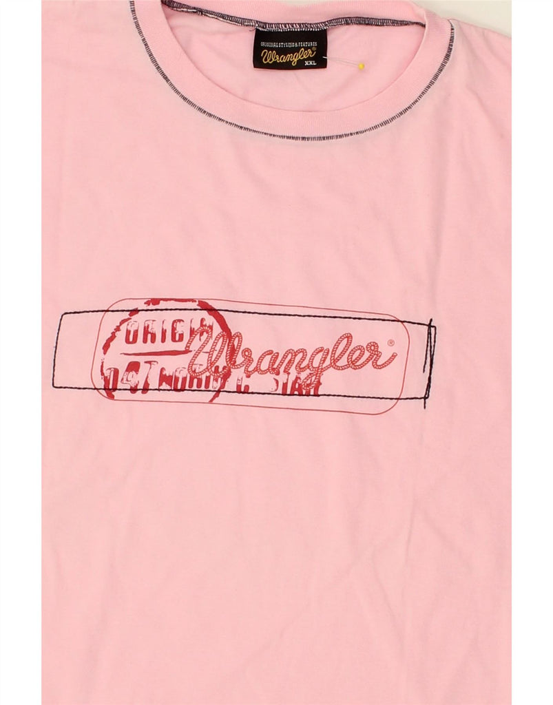 WRANGLER Womens Graphic T-Shirt Top UK 20 2XL Pink Cotton | Vintage Wrangler | Thrift | Second-Hand Wrangler | Used Clothing | Messina Hembry 