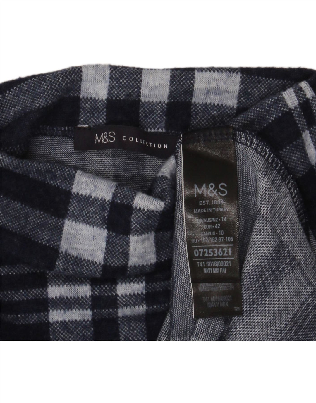 Marks & Spencer Womens Turtle Neck Jumper Sweater UK 14 Large Navy Blue